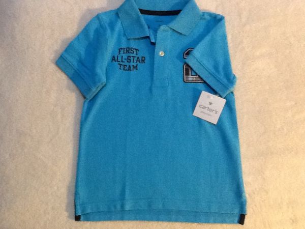 Camiseta Polo Azul Carter's 3 anos