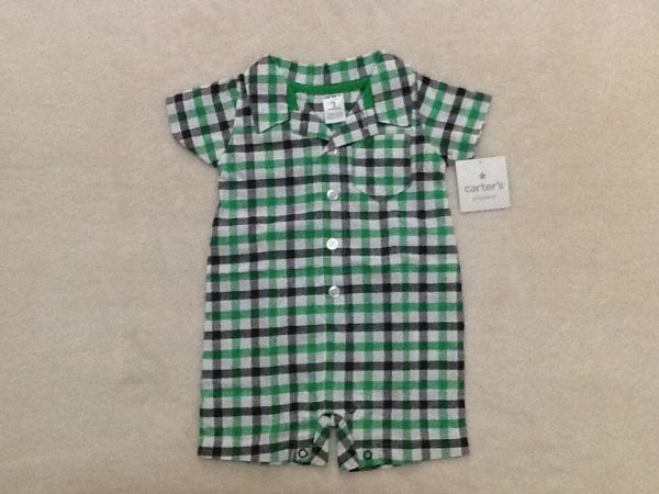Camisa verde xadrez Carter's 3 meses